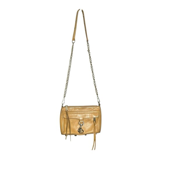Rebecca Minkoff Tan Leather And Gold Crossbody Hook Closure Mini Mac - Picture 2 of 10